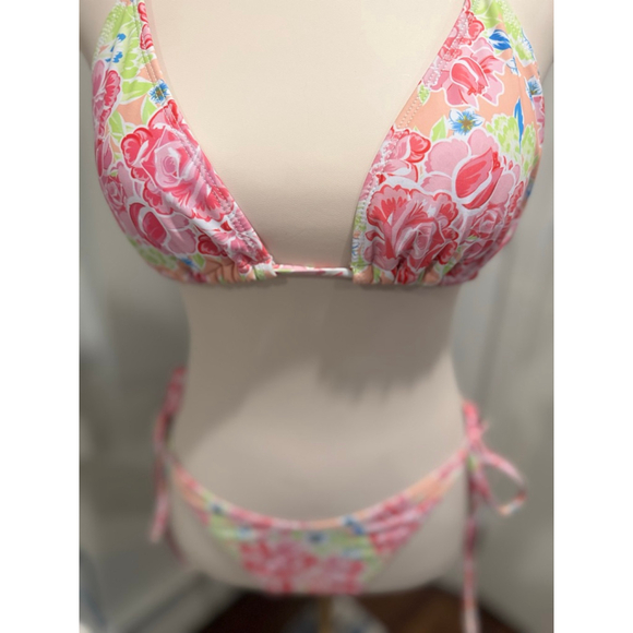 SHEIN Multi-coloured floral string bikini matching set- Size Small - Picture 3 of 5